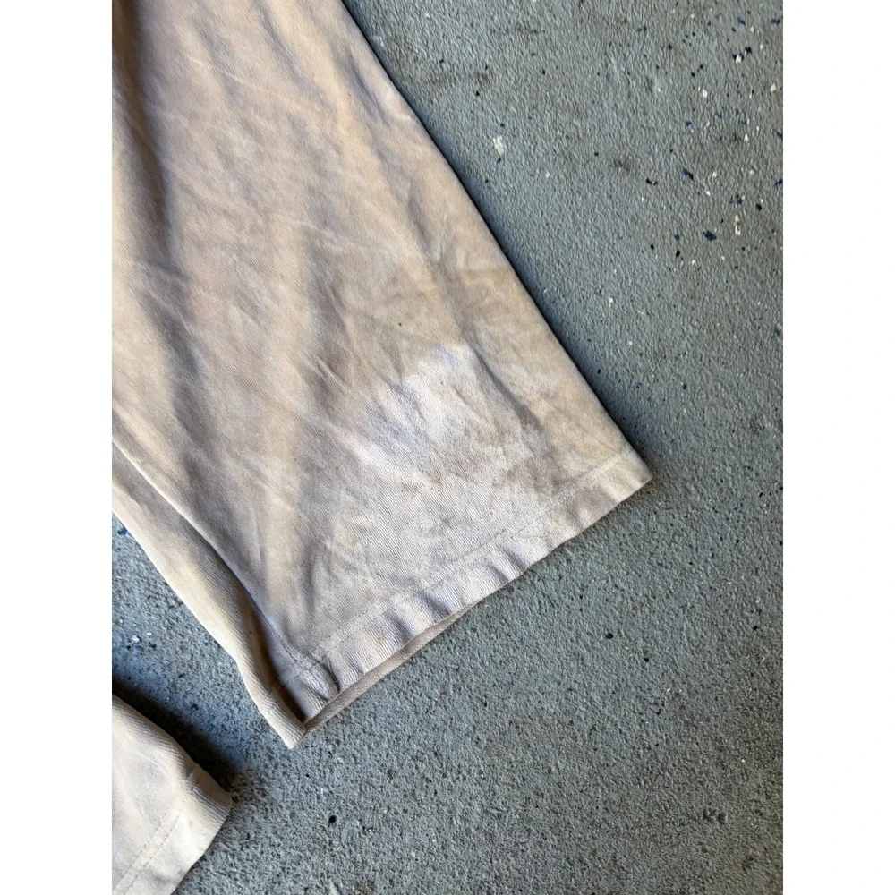 Vintage Baggy FUBU Tan Velour Track Pants Men Large Beige 90s Streetwear Joggers